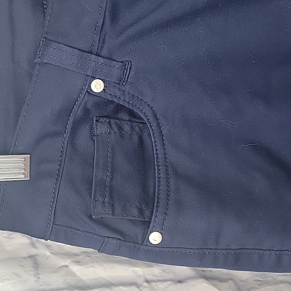 CATHERINE'S Sateen Stretch Staight Leg Navy Blue Pants Size 16 Petite - Picture 3 of 8